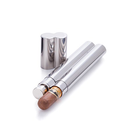 Flask Cigarette Holder - Admiral™ Stainless Steel Cigar Holder and Flask by Viski