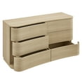 thumbnail image 5 of Mirae 6-Drawer Curved Dresser in Brushed Light Oak, 5 of 8