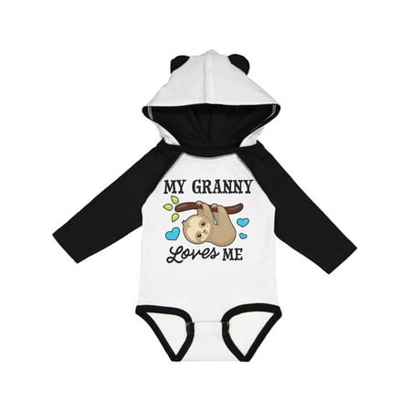 

Inktastic My Granny Loves Me with Sloth and Hearts Gift Baby Boy or Baby Girl Long Sleeve Bodysuit