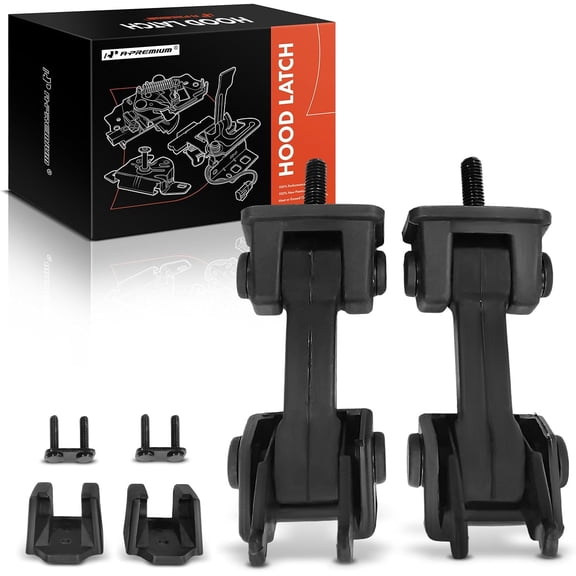 A-Premium Hood Latch Lock Assembly Compatible with Jeep Vehicles - TJ Series Wrangler 1997-2006, TJ 1997-2006 - Front Side, 4-PC Set, Replace# 55176636AD