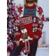 thumbnail image 2 of Suéteres de punto navideños de colores para mujer, botones, muñeco de nieve, jersey de manga larga, suéter de punto, ropa navideña de tendencia femenina, 2 of 5