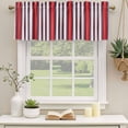 thumbnail image 3 of Red Pink Stripes Valances for Windows, Decorative Rod Pocket Window Valance Curtains, Country Simple Gradient Vertical Lines Short Curtain Drapes for Kitchen/Living Room, 2 Panels, 54" W x 18" L, 3 of 8
