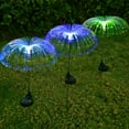 thumbnail image 3 of Solar Jellyfish Lamp, LED Optical Fiber Garden Light, Waterproof IP65 Outdoor Decorative Floor Lamp with 7 Lighting Modes, Solar Powered Stainless Steel Yard Light for Patio Lawn Wedding Party, 3 of 9