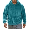 thumbnail image 3 of Frnrwgo Men's Hoodie Double-Sided Fleece Loose Fit Winter Casual Pullover with Kangaroo Pocket, 3 of 9