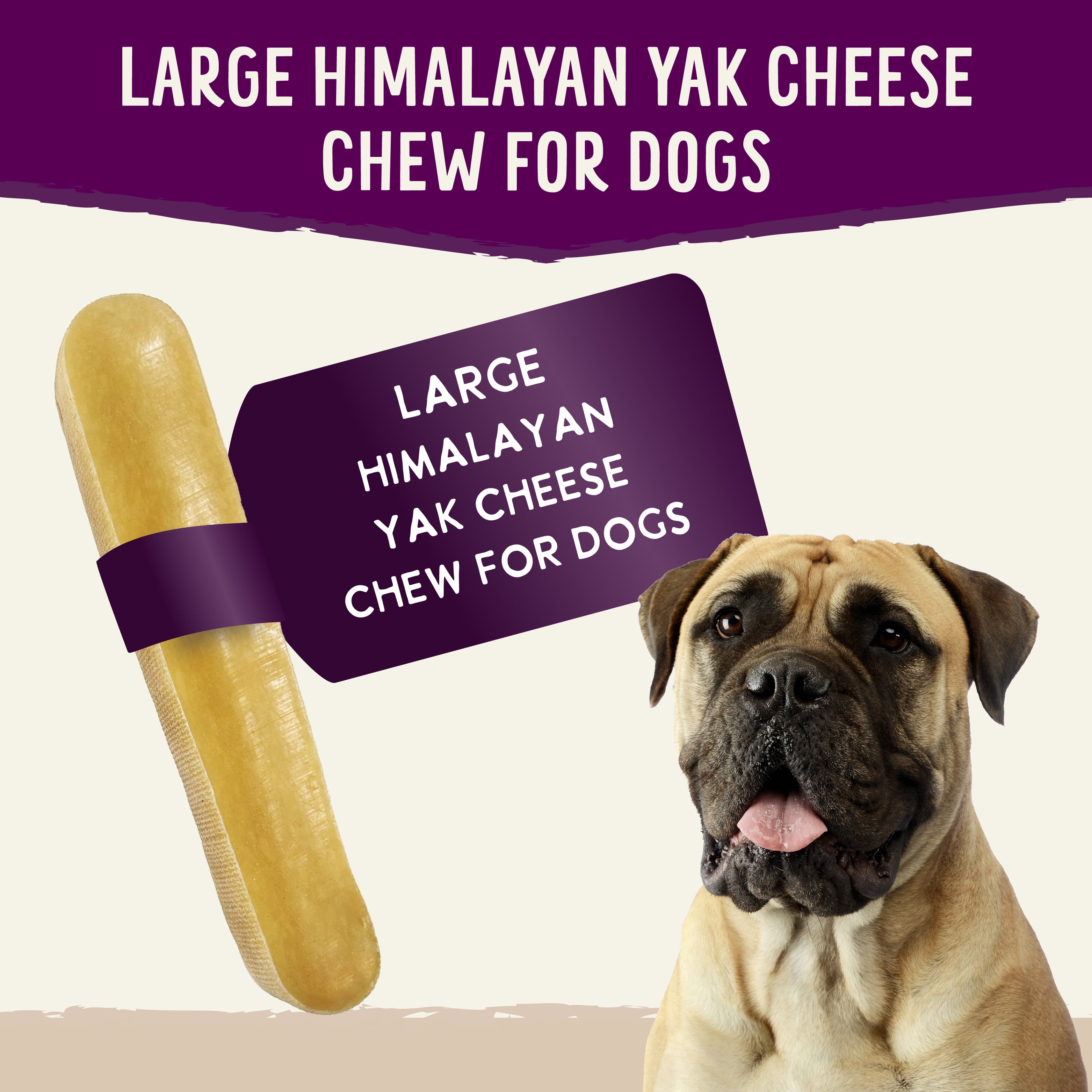 Health Extension Large Yak Cheese Chew Long-lasting Chew | Training Treat | Non GMO | Hard Dog Chew | Ideal and Stomach Safe | Healthy Gums