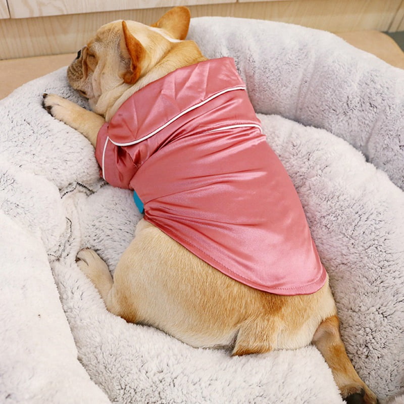 Pet Dog Pajamas Soft Strip Cotton Shirt Jumpsuit Cute Dog Cat Cool Clothes Apparel for Play Sleep 