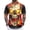 Blown Skulls 3, variant on Hawaiian Shirt Men Skull Flame Print Gothic Button Down Shirts Summer Tops with Pocket Daily Wear