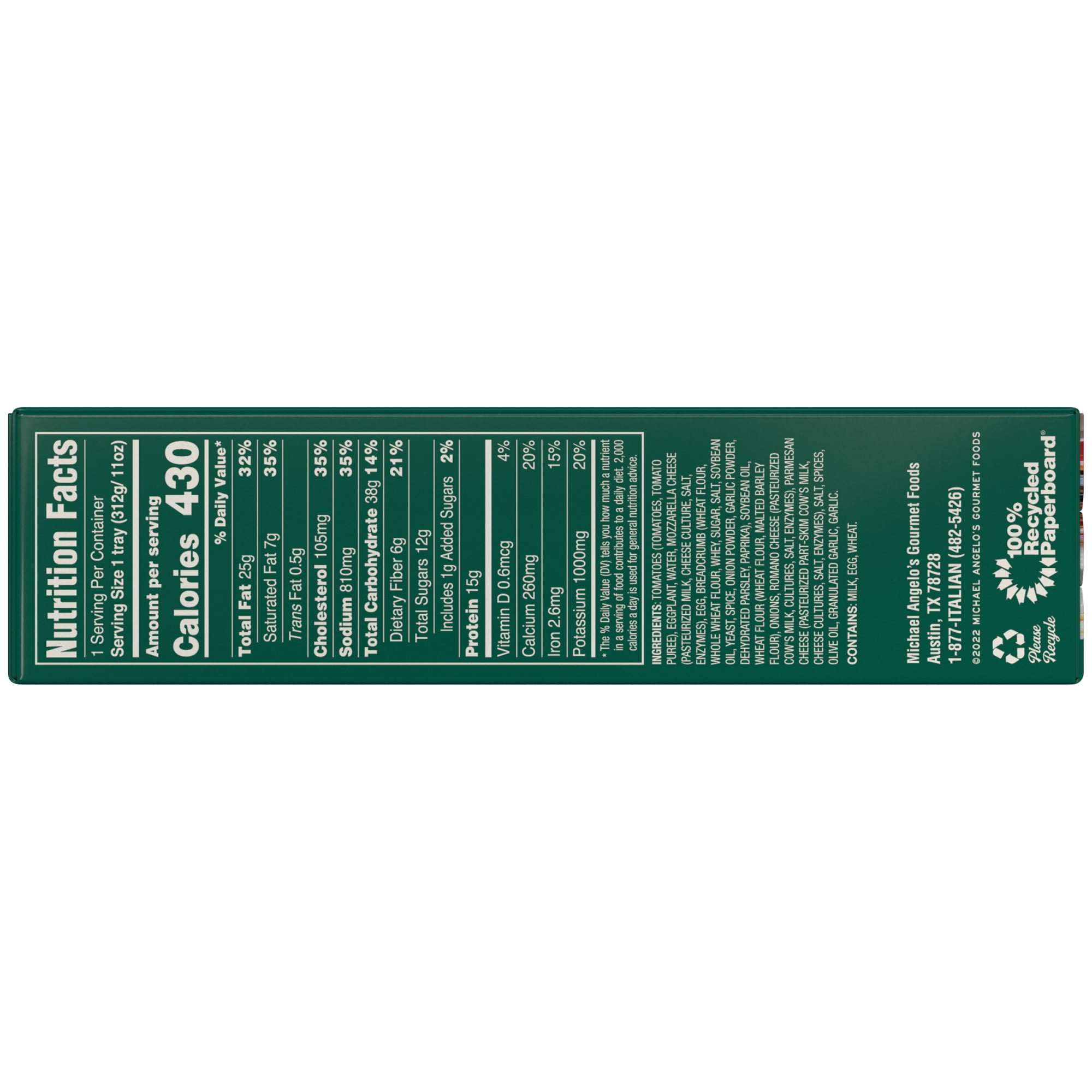 Michael Angelo's Eggplant Parmigiana Frozen, 11 oz Box