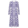 thumbnail image 4 of Womens Floral Dress Women's Spring Winter Long Sleeved Solid Color Loose Round Neck Long Fashionable Comfortable Casual Dresses for Women Purple S-2XL, 4 of 4