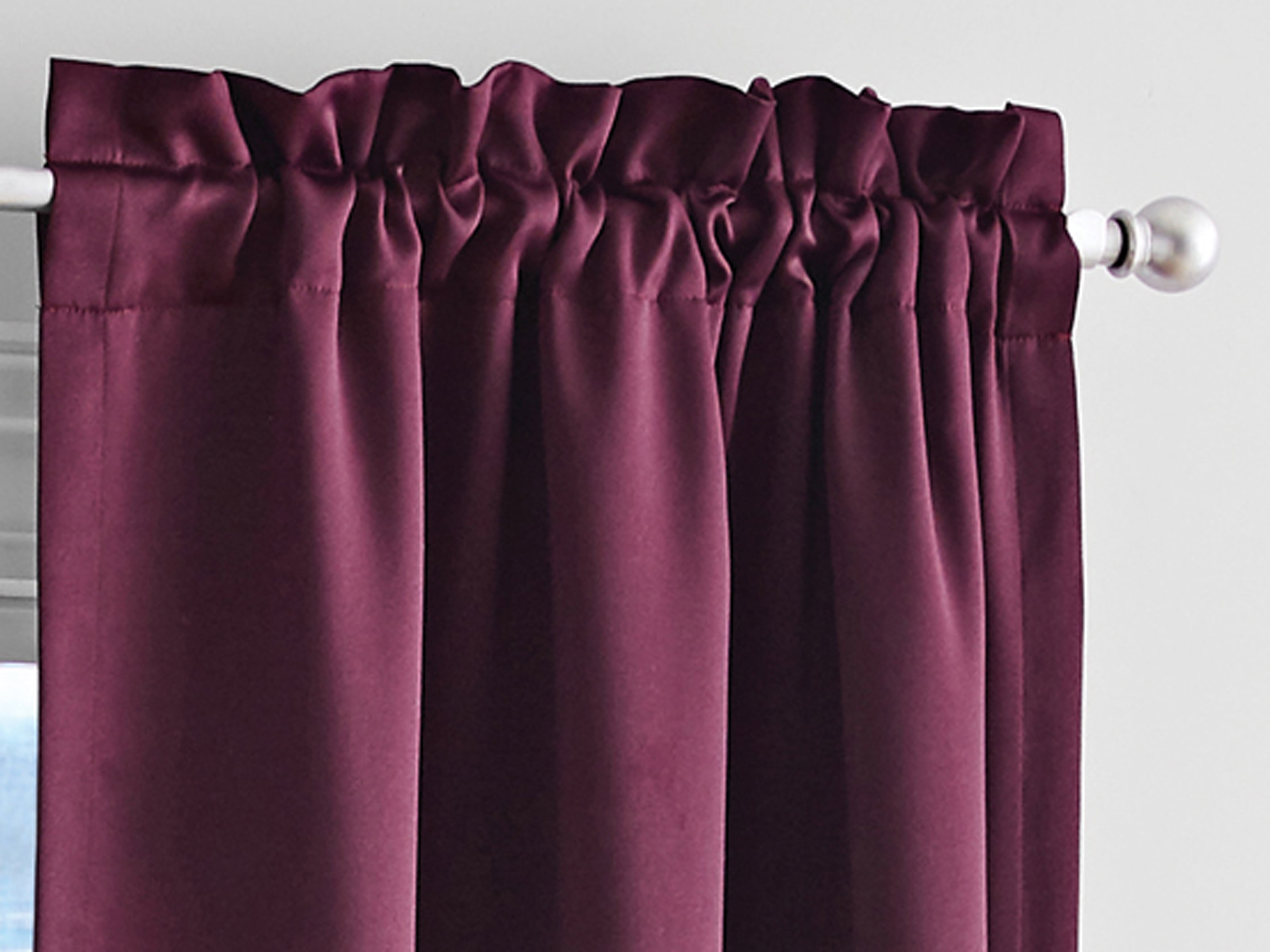 Mainstays Blackout Curtain Panel Pair, Set of 2, Burgundy, 30"W x 84"L