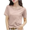 thumbnail image 2 of Tawop Women's Shirts Womens T Shirts Short Sleeve Solid Loose Summer V Neck Pullover Tank Hooded Pink Xxl, 2 of 7