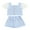 Blue, variant on Baby Sweetie Kids Girls Summer Ribbed Outfit Daisy Print Mesh Short Sleeve T-Shirt Shorts Set Summer Clothes