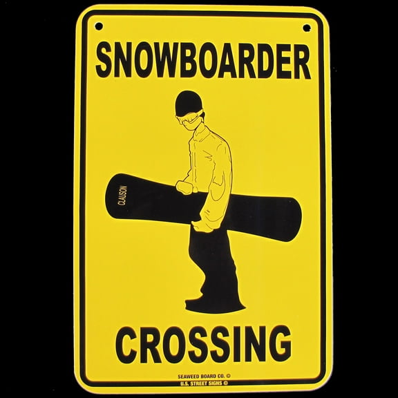 Metal SNOWBOARDER CROSSING Xing Street/Road Sign Home Wall/Door Snowboard Decor