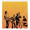 thumbnail image 3 of Ambesonne Yellow Black Shower Curtain, Jazz Quartet Stage, 69"Wx84"L, Mustard Black, 3 of 5