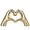 S-gold, variant on CATPAN Heart Shaped Hand Statue, Gold Home Decor Accents for Living Room Coffee Table TV Cabinet Bookshelf Office entryway Desktop Shelf Small Sculpture Home Decor.