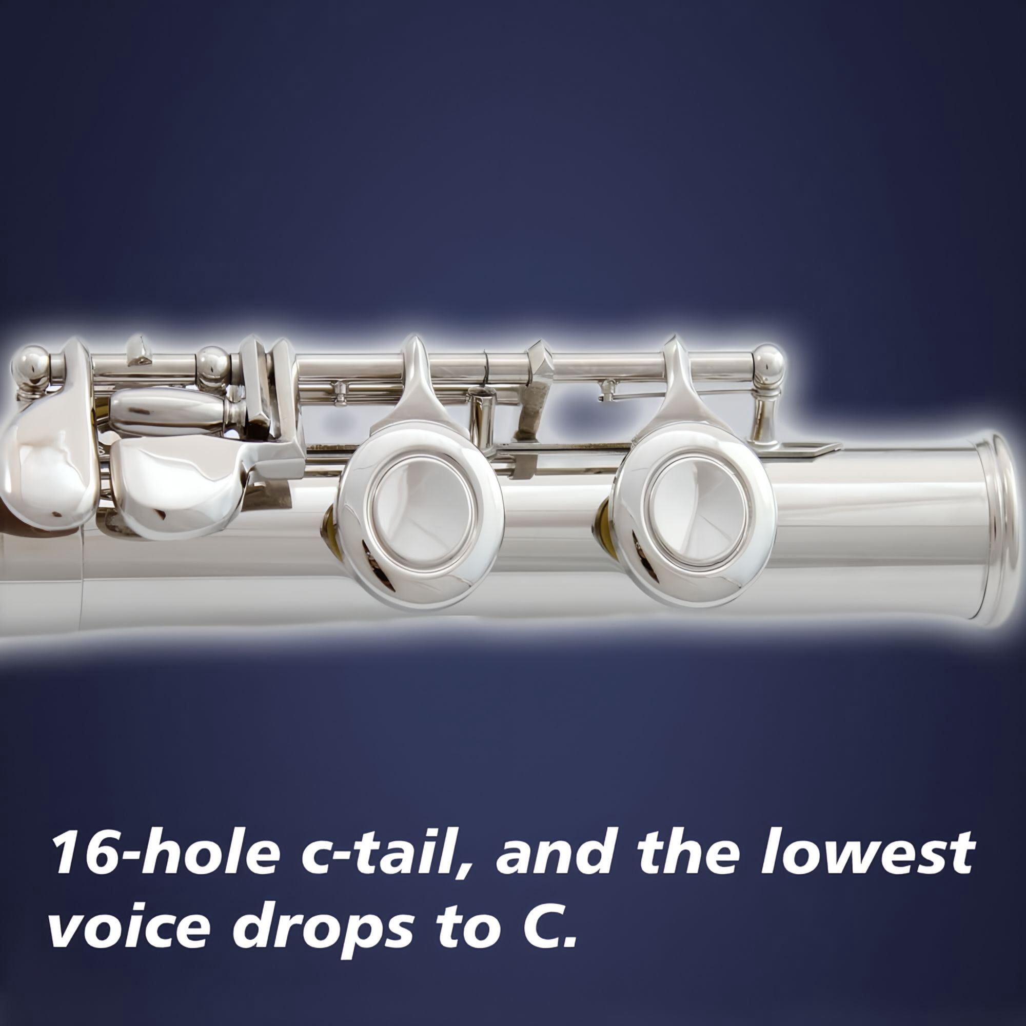 HOGSN flute 16-hole closed-hole C-tone nickel-plated , beginner to play graded flute, with box and cleaning kit.