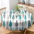 thumbnail image 3 of Odenmar Daisy Floral Round Tablecloth 60 Inch, Farmhouse Waterproof Table Cover, Rustic Flower Design for Dining Table, Kitchen, Party Indoor Outdoor, 3 of 6