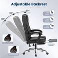thumbnail image 4 of Vyrox Ergonomic Executive Office Chair with Massage Lumbar Support & Footrest, Reclining High-Back PU Leather Desk Chair,Black, 4 of 7