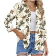 thumbnail image 6 of Danhjin Print Button Down Shirts for Women 3/4 Sleeve Loose Fashion Shirts Casual Going out Fall Summer Spring Tops, 6 of 7