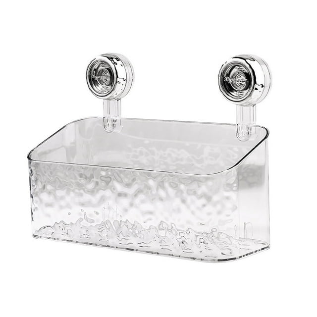 Estante organizador adhesivo para baño con ventosas, caja para productos de higiene femenina, para guardar compresas y tampones, de plástico opaco, para encimera de baño.