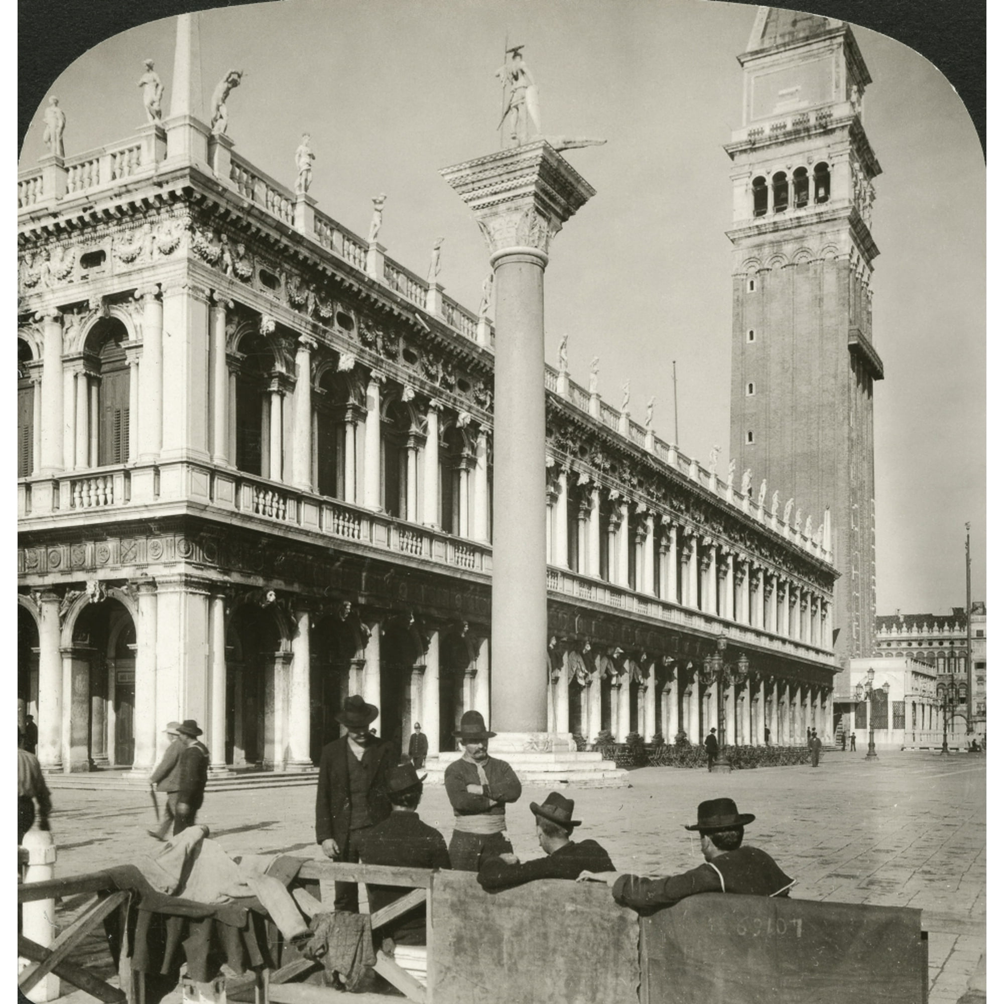 Venice: Piazza San /Nthe Library And Campanile At The