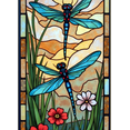 thumbnail image 3 of Artistic Dragonfly Nature Scene Stained Glass Banner for Home Decor Wall Decoration Garden, 3 of 7