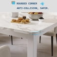thumbnail image 4 of 79" Long Dining Table for 6-8 People, Large Rectangle Kitchen Table with Sturdy Metal Legs, Modern Industrial Dining Room Table with Round Corner,White Faux Marble/White, 4 of 8