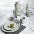 thumbnail image 3 of Gibson Home Zuma 16 Piece Round Kitchen Dinnerware Set, Dishes, Plates, Bowls, Mugs, Service for 4, Matte Stoneware, Light Grey, 3 of 4