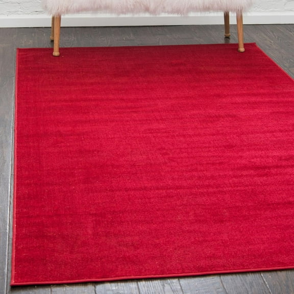 Unique Loom Williamsburg Collection Area Rug - Solid (7' 10" x 10' Rectangle Burgundy)