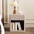 thumbnail image 5 of CONCETTA Nightstands Set of 2 with Drawer and Open Shelf, Mid Century Fluted End Table for Bedroom, Living Room and Office, White Oak, 5 of 8