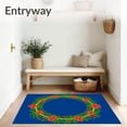 thumbnail image 3 of ODIKA 4'x6' Machine Washable Non-Slip Area Rug, Latch Hook Kit Festive Wreath Canvas Needlework Project High Traffic Rug, Blue, 647384, 3 of 7