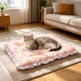 thumbnail image 3 of Pet Mat Thick Ruffled Fleece Soft Warm Washable Pink XS 9.8 Inch All Season Use Non-slip Sleeping Pad for Small Kitten Puppy Indoor Cats Dogs 1 Pack Portable Cozy Nest Blanket for Pet Rest, 3 of 5
