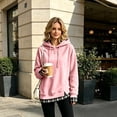 thumbnail image 5 of Oversized Hoodies for Women 2 in 1 Layered Hooded Sweatshirt Y2k Lightweight Plaid Fall Sweatshirt Teacher Cute Pullover Hoodies Comfort Graphic Hoodie Airport Sweat Shirt, 5 of 6