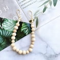 thumbnail image 4 of Curtain Tiebacks Set Natural-Wood Bead Ties Brass Hooks Included Bedroom Decor with 2 Holdbacks, 4 of 7