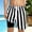Black, variant on Boys Swim Trunks, Kids Swim Shorts, Two Tone Striped Print Beach Shorts with Mesh Pockets UPF 50 Pink 7-8 Years