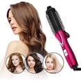 thumbnail image 3 of Mini Collaspe Hair Curler, Tangle-Free Curling Iron Brush and Volumizer, Dual Voltage Travel-Friendly Tourmaline Ceramic Ionic Hot Brush Styling Wand(Red), 3 of 9