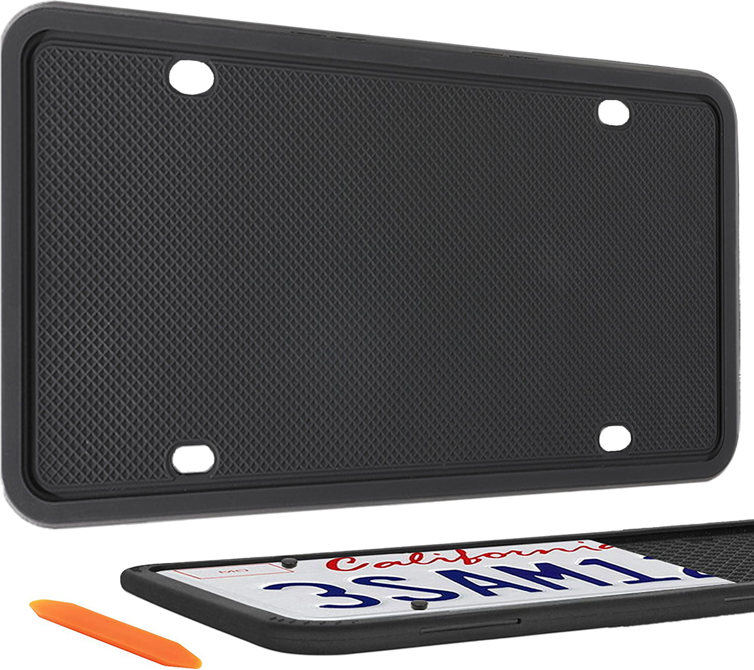 Guard-Tekk Silicone License Plate Frame Weather Proof Rust Proof Rattle Proof