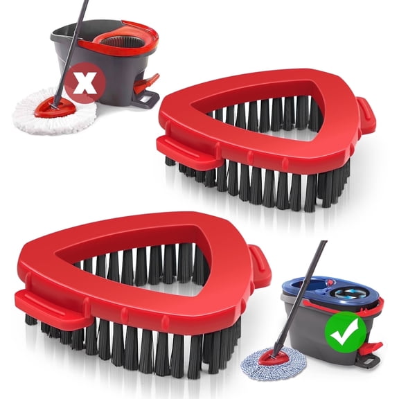 NEWE Scrubber Mop Brush Attachments Head 2 Pcs Scrub for 2 Tank System (Orange)