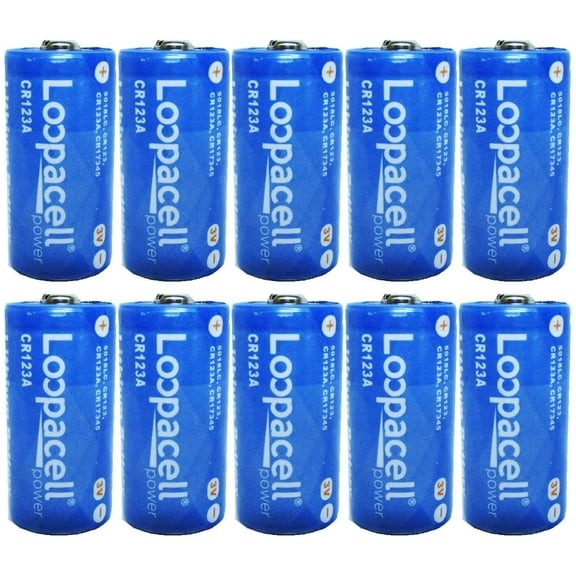 Loopacell CR123A 123 3V Lithium 10 Batteries