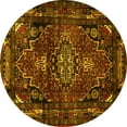 thumbnail image 1 of Ahgly Company Machine Washable Indoor Round Persian Yellow Traditional Area Rugs, 5' Round, 1 of 4