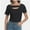 Black, variant on Womens Summer Short Sleeve T Shirts Knit Slim Fit One Piece Cutout Scoop Neck Going Out Date Night Tops