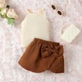 thumbnail image 2 of Toddler Baby Girls Clothes Short Sleeveless Top And Irregular Bowknot Skirts Set Infant Outfit 2-piece Set 3M-2T, 2 of 9