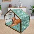 thumbnail image 2 of Fruits Pet House, Fresh Granny Smith Apples Raw Fruit Ornamental Harvest Winter Season Produces, Outdoor & Indoor Portable Dog Kennel with Pillow and Cover, 5 Sizes, Apple Green Teal, by Ambesonne, 2 of 4