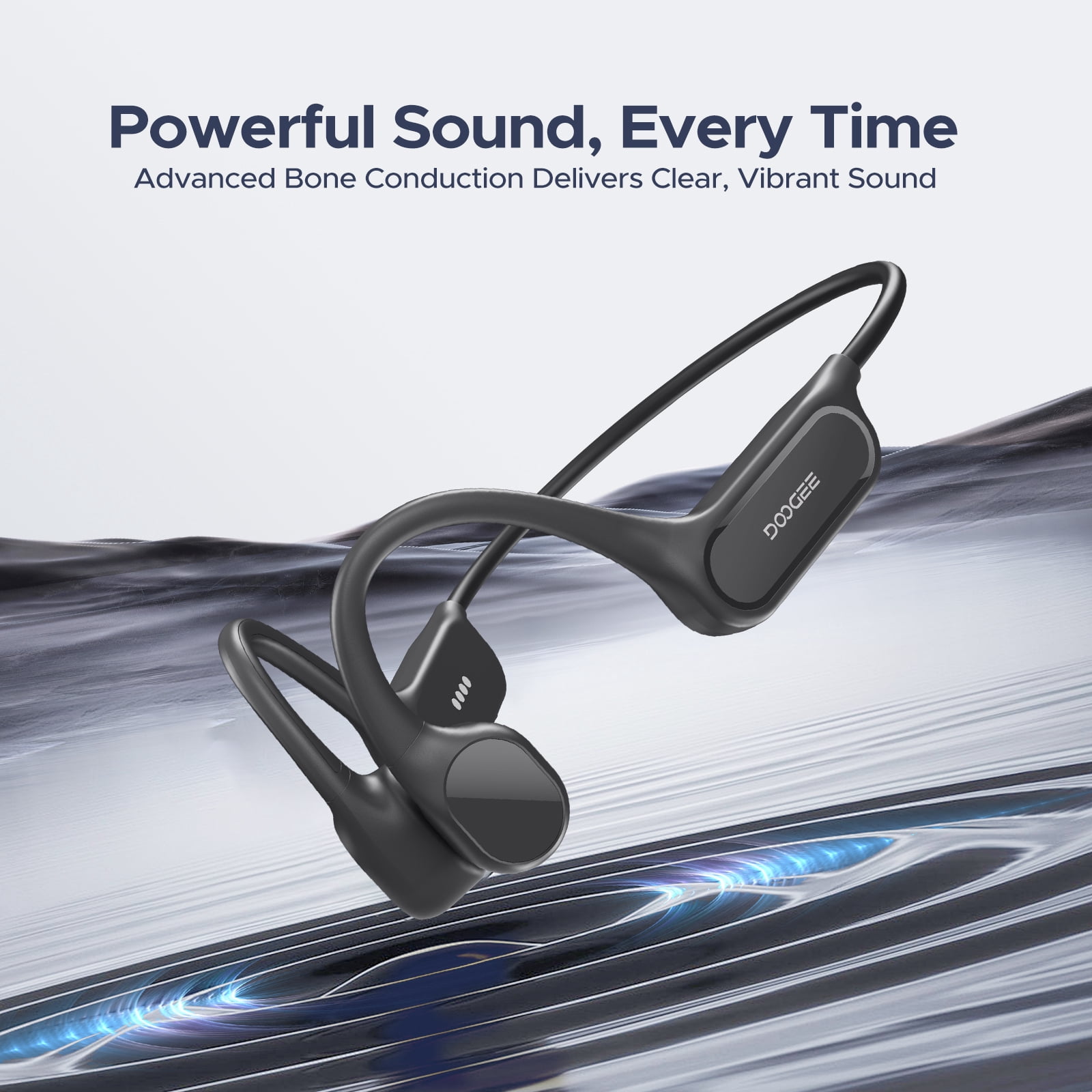 DOOGEE Bone Conduction Headphones, IP68 Waterproof Swimming Headphones with 32GB MP3 Player, Open Ear Bluetooth Headset for Running, Cycling & Sports