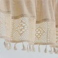thumbnail image 5 of Fmxomd Boho Tassel Linen Curtain Valance for Kitchen Cabinet Farmhouse Semi Sheer Curtain Tiers for Room Bathroom Rod Pocket Rustic Light Filtering Cafe Curtains for Home Decor W52" X L18", 5 of 9