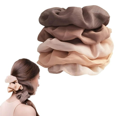 Kitsch Crepe Scrunchies for Adult, Red, 5 Pack