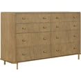 thumbnail image 3 of JERFIT 4-Piece Eastern King Bedroom Set with Rattan Cane Platform Bed, Dresser, Mirror & Nightstand in Sand Wash Finish, 3 of 10