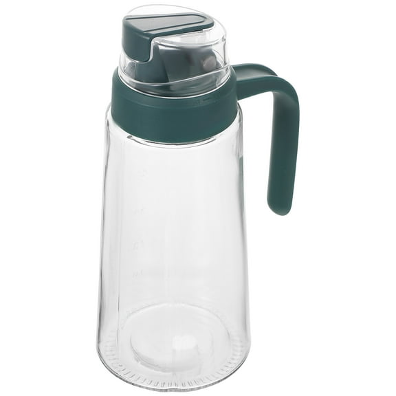 Glass Oil Bottle Seasoning Jar with Lid Practical Spill Proof Design 1Pc Large Green