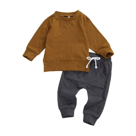 Newborn Toddler Baby Boy Autumn Winter Outfits Clothes Sweatshirt Top ...
