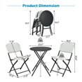 thumbnail image 4 of Patio Rattan Bistro Set - 3 Piece Outdoor Dining Set with Table & 2 Chairs - Folding PE Rattan Furniture for Garden, Balcony, Poolside - Black Frame, White/Blue, 4 of 9